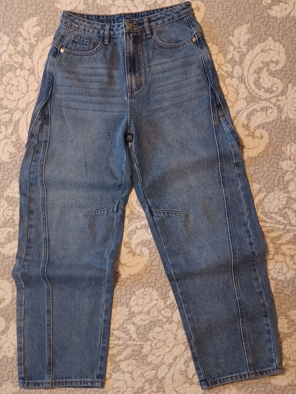 NWT Commense Denim Wide Curved-leg Barrel Jeans Sz Medium/6 Baggy Streetcore